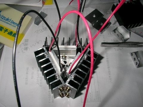 ペルチェ素子発電装置の組み立て
