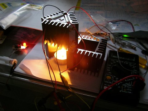ペルチェ素子発電装置の組み立て