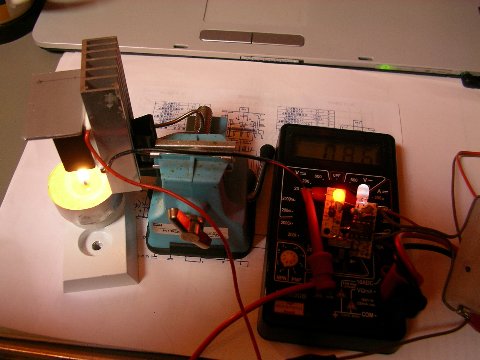 ペルチェ素子発電装置の組み立て