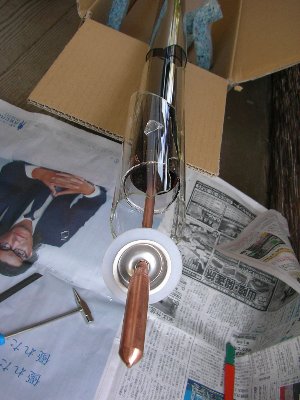真空管パイプ太陽熱温水器の分解