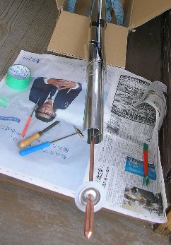真空管パイプ太陽熱温水器の分解