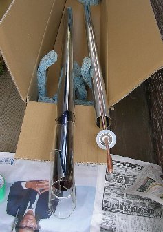 真空管パイプ太陽熱温水器の分解