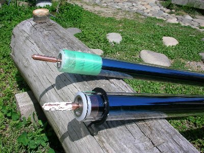 真空管パイプ太陽熱温水器の分解