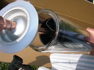 真空管パイプ太陽熱温水器の分解