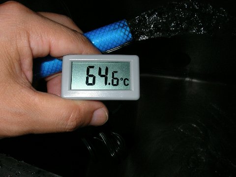手作り温水器のお湯の温度