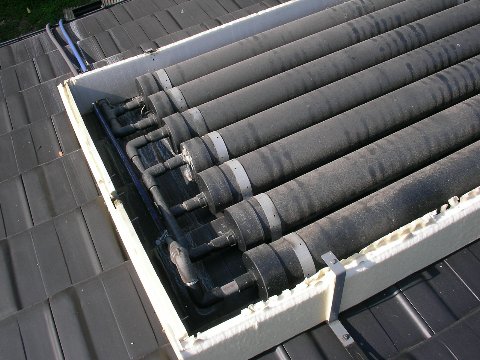 塩ビ 自作太陽熱温水器