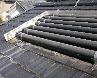 塩ビ 自作太陽熱温水器