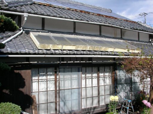 塩ビパイプを使った手作り太陽熱温水器の再設置